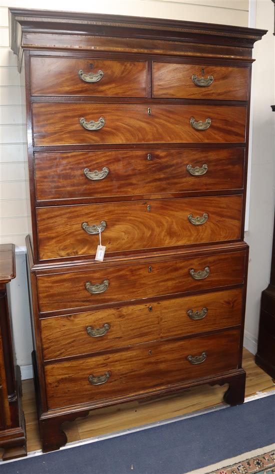 A George III mahogany chest on chest W.110cm